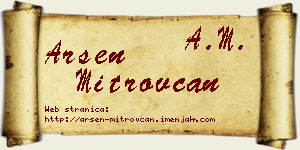 Arsen Mitrovčan vizit kartica
